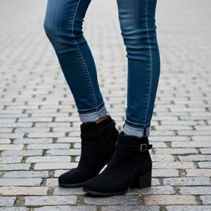 Koolaburra By Ugg Erena Boots Womens Shoes Suede Block Heel Ortholite Black 8